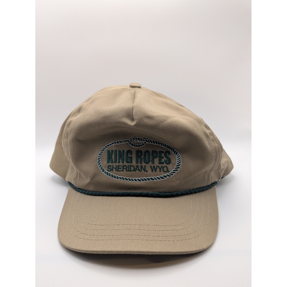 King Ropes Hat Unisex OSFA Tan Excellent Sheridan Wyoming Leather Strap Rope Cap